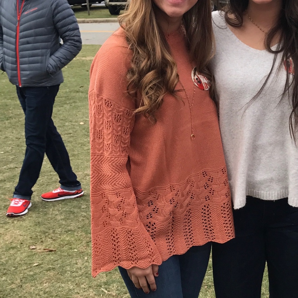 Orange crochet sweater!